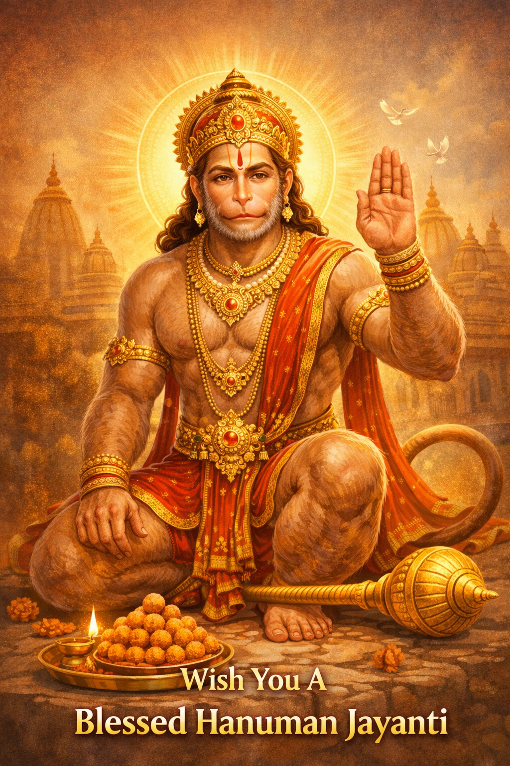 Hanuman Jayanti 2026 Wishes image with Lord Hanuman